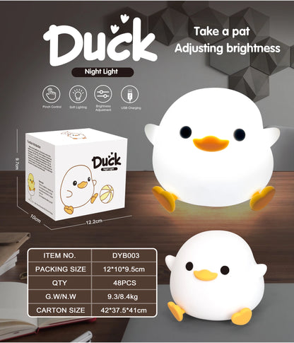 Patito de Silicona con Sensor Táctil LED Infantil