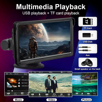 Pantalla Multimedia Portátil 7'' con CarPlay y Android Auto